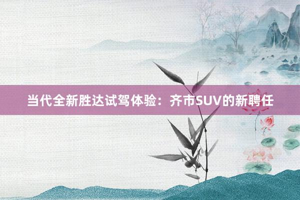 当代全新胜达试驾体验：齐市SUV的新聘任